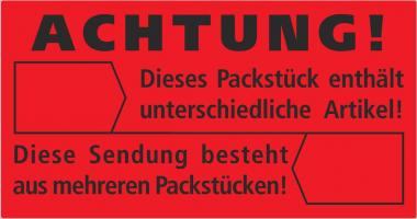 Warndruck-Etiketten Packstück/Sendung 